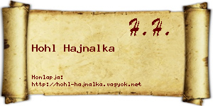 Hohl Hajnalka névjegykártya